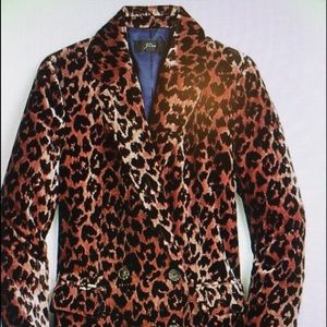 J Crew Velvet Leopard Print Blazer